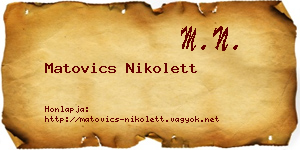 Matovics Nikolett névjegykártya